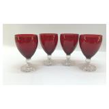 1960's RUBY RED BUBBLE STEMWARE