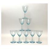8 VTG BRYCE ARISTOCRAT BLUE CLARET WINE GLASSES