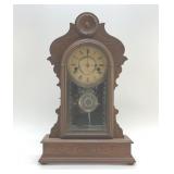 VICTORIAN KITCHEN CLOCK WITH PENDULUM, KEY