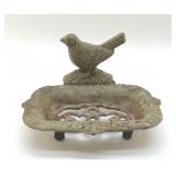 METAL BIRD SOAP DISH 6"