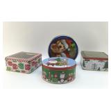 4 CHRISTMAS COOKIE TINS