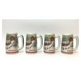 4 1984 BUDWEISER HOLIDAY BEER STEIN COVERED BRIDGE
