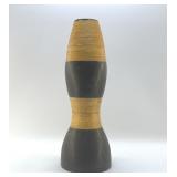 Large BAMBOO WRAPPED BLACK VASE