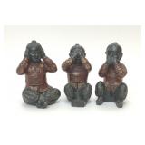 CAST METAL ASIAN CHILDREN SEE HEAR SPEAK NO EVIL