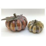 2 CERAMIC PUMPKINS 7"
