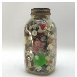 JAR FULL OF ANTIQUE BUTTONS