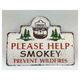 SMOKY THE BEAR,  METAL SIGN
