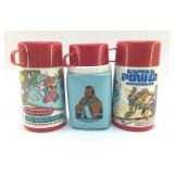 3 VTG THERMOS's A-TEAM, MARIO, CAPTAIN POWER,