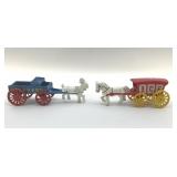 CAST IRON HORSE DRAWN WAGONS