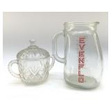 EVENFLO 1950's MEASURING PITCHER, SUGAR BOWL
