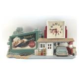 COCA-COLA 3-D GAS STATION WALL CLOCK 1990