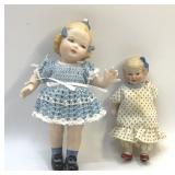 VTG ALL BISQUE DOLL PAIR