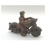 CAST IRON MOTORCYCLE RIDER 6"