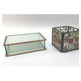GLASS PRESSED FLOWERS BOX, TRINKET BOX