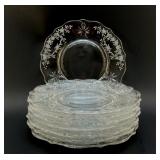 8 FOSTORIA MEADOW ROSE DESSERT PLATES