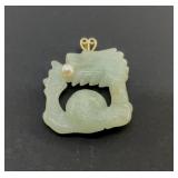 J 14 K PEARL DRAGON PENDANT