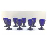 8 VTG Cobalt Blue Wine Glasses