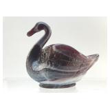 1960S IMPERIAL GLASS SLAG SWAN DISH