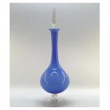 MURANO TWISTED BLUE DECANTER 19" CASE GLASS