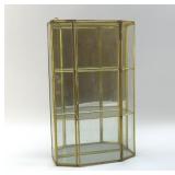 GLASS AND BRASS MIRRORED DISPLAY CABINET