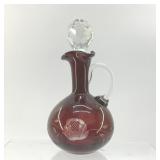 BOHEMIAN, RUBY, RED GLASS CRUET 1960S