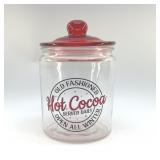 OLD FASHIONED HOT COCOA JAR WITH RED LID