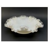 1973 FENTON DOUBLE RUFFLED SILVER CREST BOWL