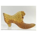 FENTON 1960S AMBER KITTEN SLIPPER