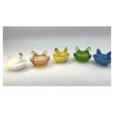 5 VTG MOSSER MINI HENS ON A NEST