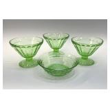 1930S URANIUM GLASS SHERBET CUPS, GLOWS