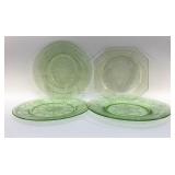 1930S URANIUM DEPRESSION GLASS PLATES GLOWs