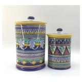 ITALIAN POTTERY CANISTER SET 9"