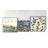 3 CERAMIC TILES, EARTH TONES, DECI, ANTICA