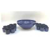 Large COLE POTTERY COBALT PUNCH SET