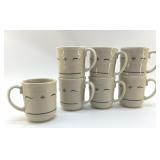 7 LONGABERGER POTTERY COFFEE MUGS