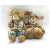 TWO STUFFED EASTER RABBITS 20"