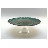 ANTON STUDIOS PEACOCK FEATHER CAKE STAND 8"
