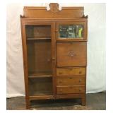 Antique Victorian side-by-side secretary oak desk