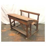 1880s double wood school desk