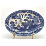 EARLY OLD BLUE WILLOW PLATTER