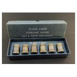 STERLING SILVER MINIATURE SALT AND PEPPER SHAKERS