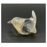 ADORABLE STEUBEN CRYSTAL WREN PAPERWEIGHT SIGNED
