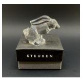 GOOD FORTUNE STEUBEN CRYSTAL HARE
