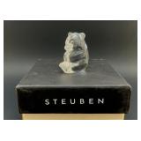 SWEET STEUBEN GLASS PANDA BEAR SIGNED