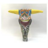 MEXICAN TALAVERA POTTERY SKULL