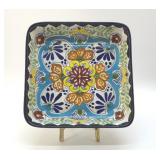 MEXICAN TALAVERA POTTERY DISH 9"