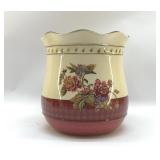 CERAMIC FLORAL WASTEBASKET 9.5"