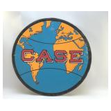 VINTAGE CASE GLOBE LOGO METAL SIGN
