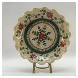 DOVER  POTTERY, HANDPAINTED FLORAL PIE PLATE