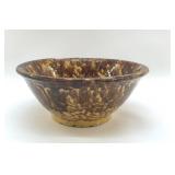 ANTIQUE YELLOWARE SPATTER MIXING BOWL